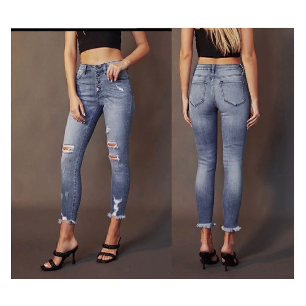 KANCAN High Rise Ankle Super Skinny Jeans